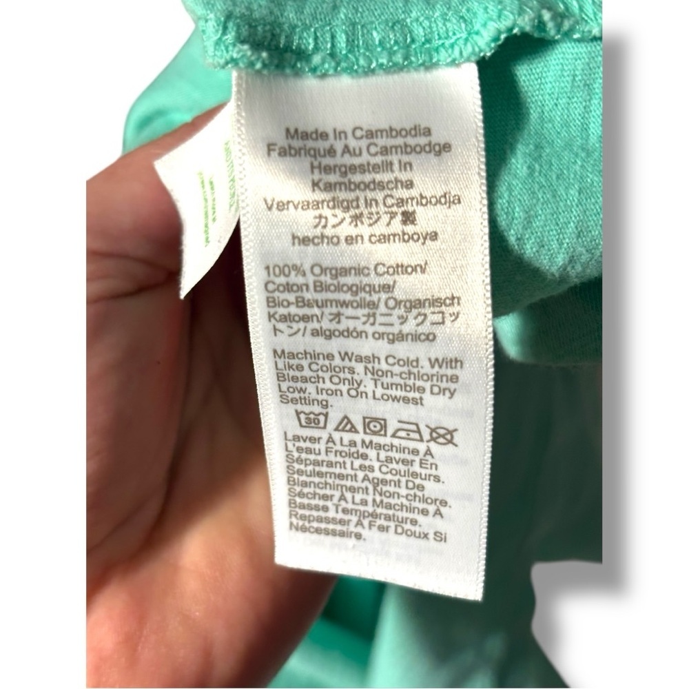 J. Crew Vibrant Light Teal Boxy Cropped Cotton Simple Short Sleeve Tee - Picture 9 of 16
